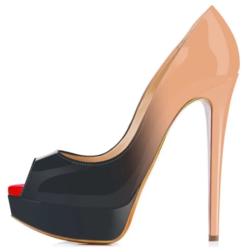 Ankle strap peep toe high heel