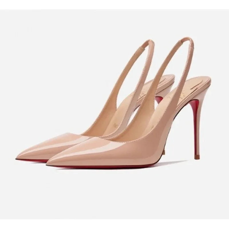 Cream heel with ankle strap