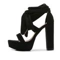 Ribbon ankle strap heel
