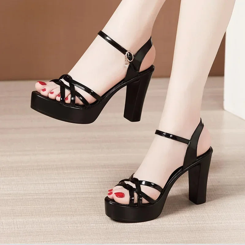 Colter ankle strap heel