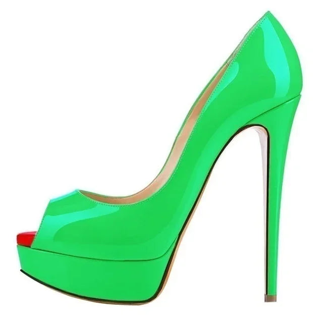 Ankle strap peep toe high heel