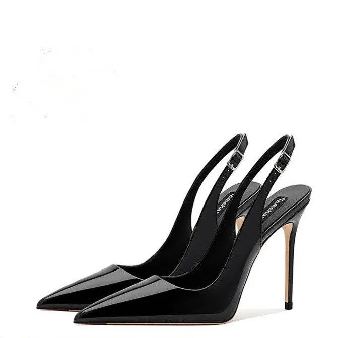 Slingback ankle strap heel