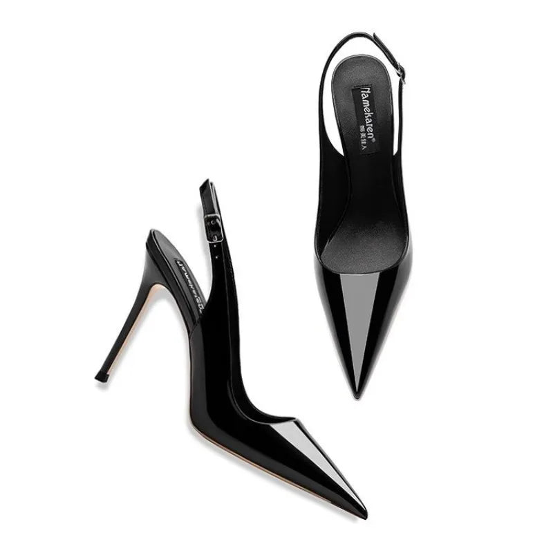 Slingback ankle strap heel