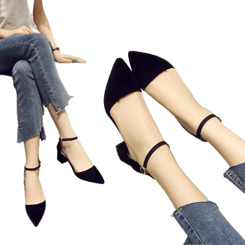 Ankle strap mule