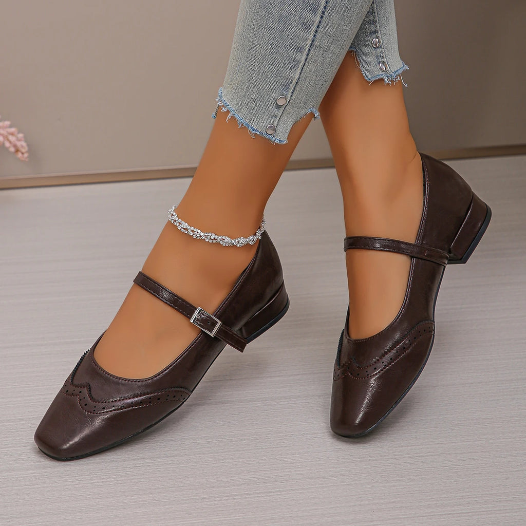 Ankle strap ballet flat