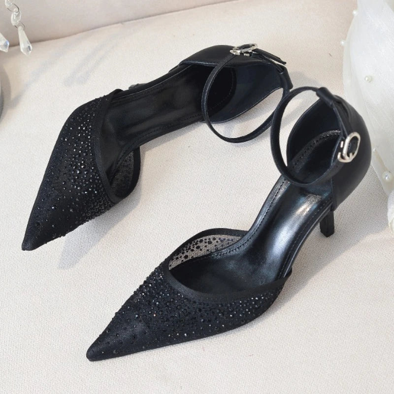 Burgundy ankle strap heel