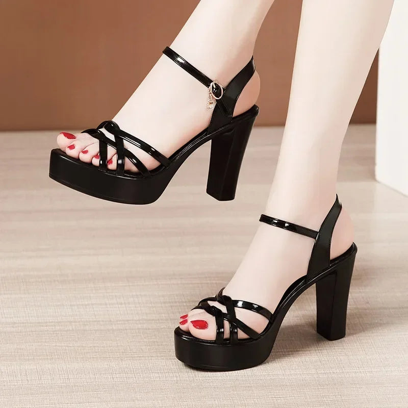 Colter ankle strap heel