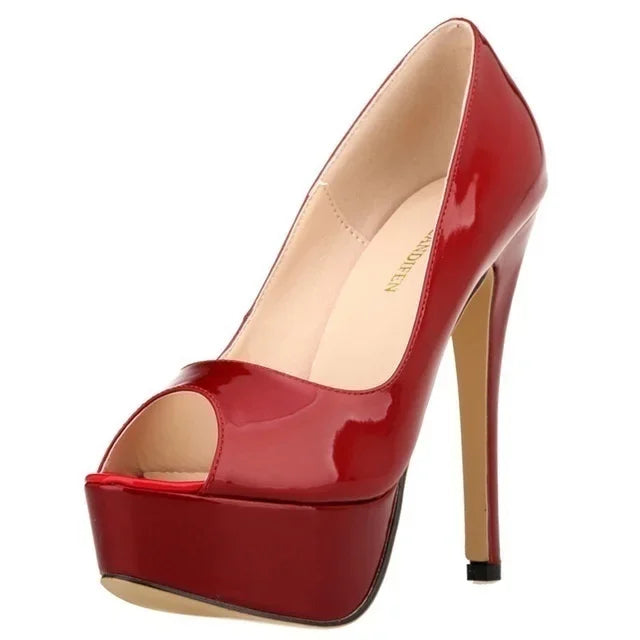 Ankle strap peep toe high heel