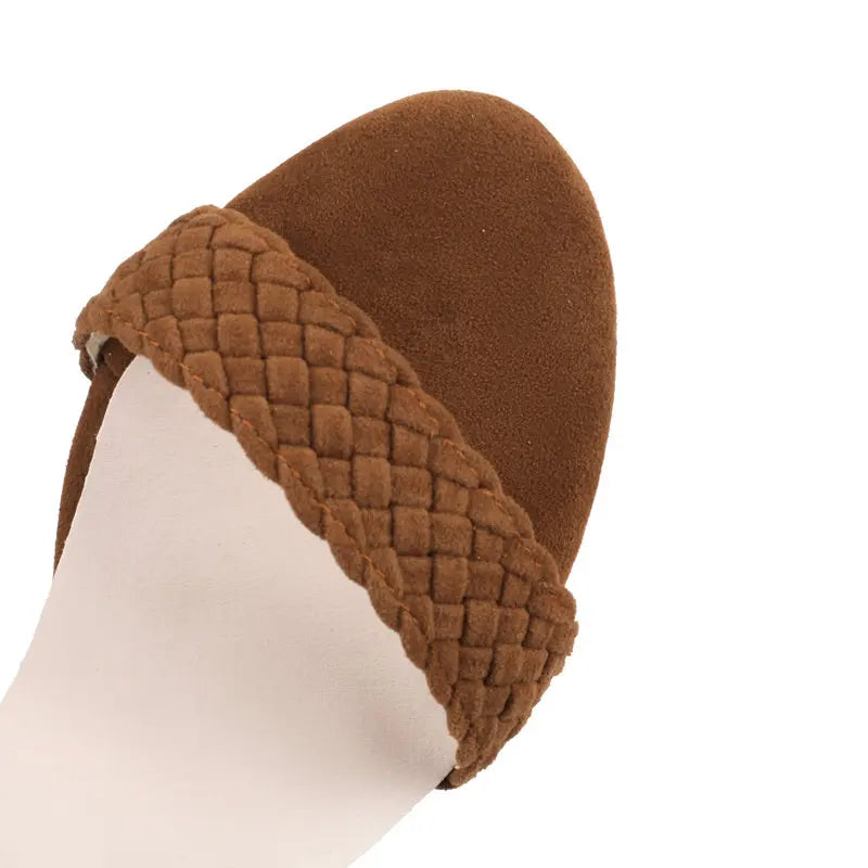 Braided heel with ankle strap