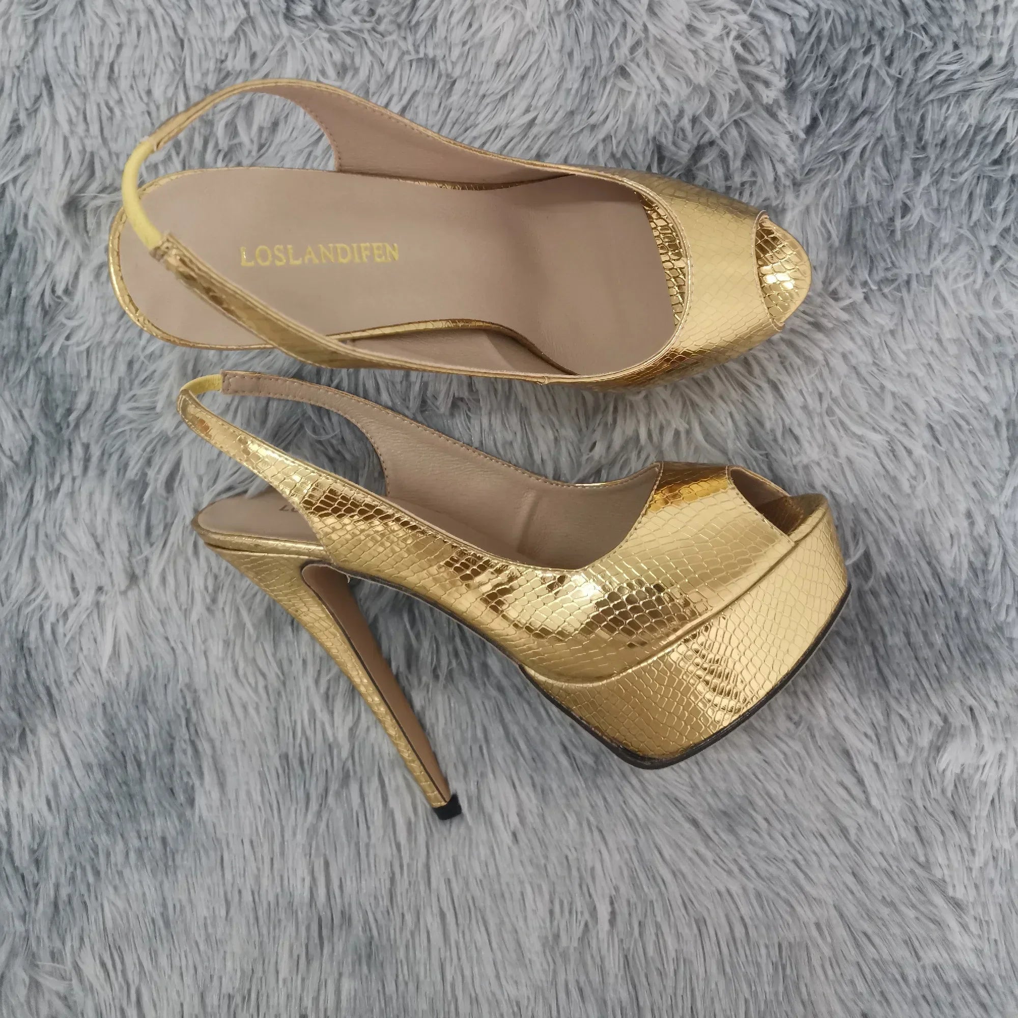 Ankle strap stiletto heel