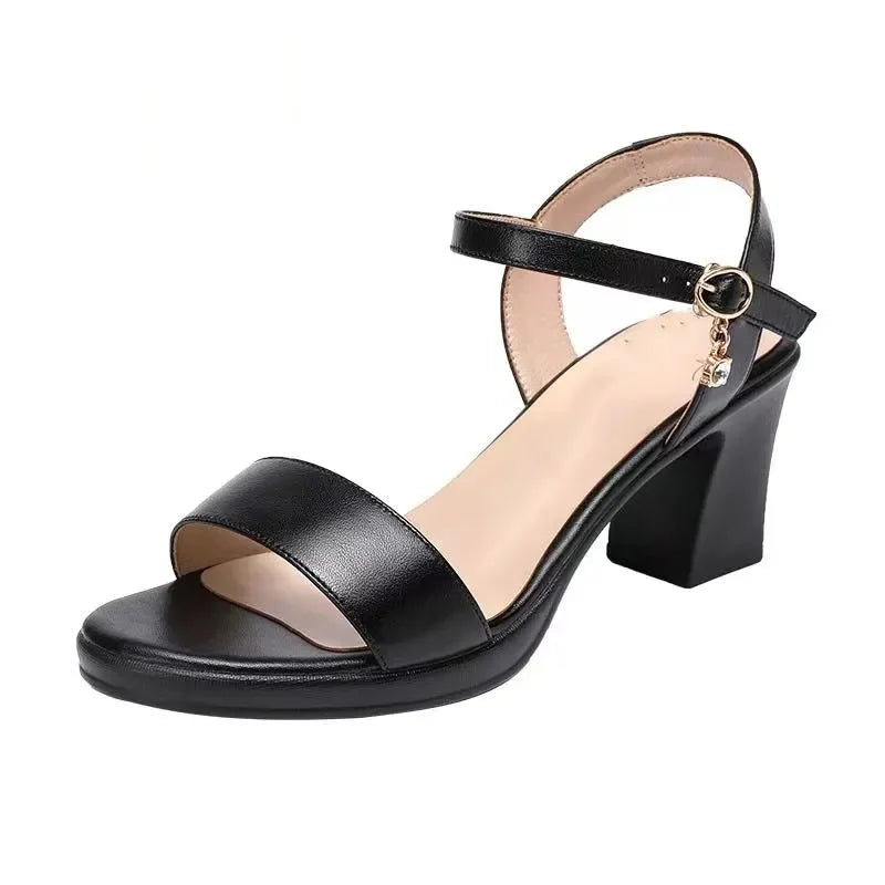 Ankle strap sandal low heel