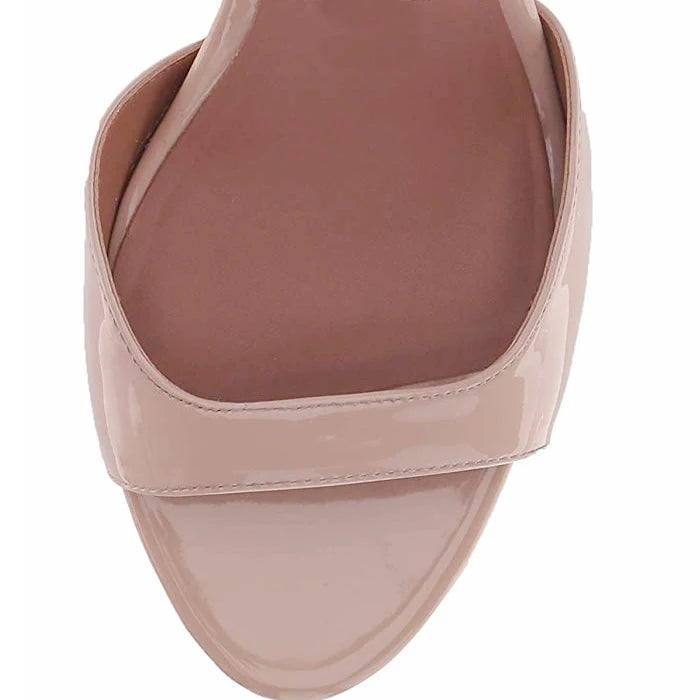 Cream high heel with ankle strap