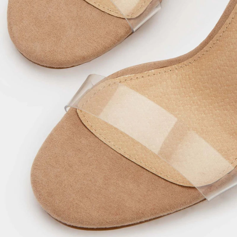 Ankle strap heel perspex