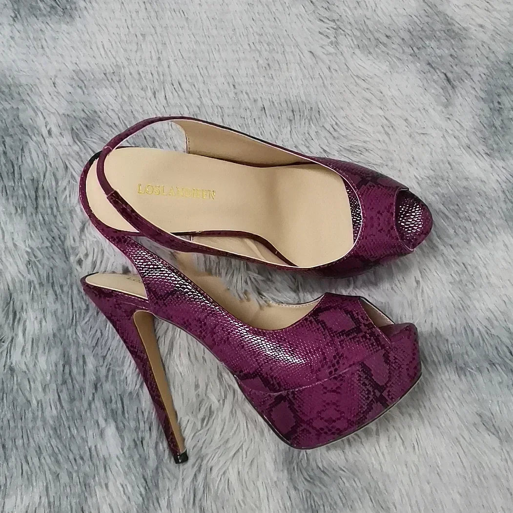 Ankle strap stiletto heel