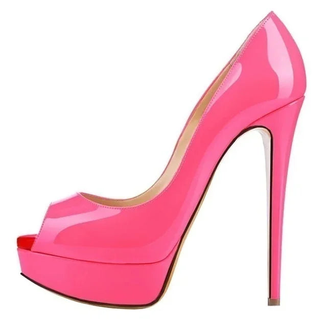 Ankle strap peep toe high heel