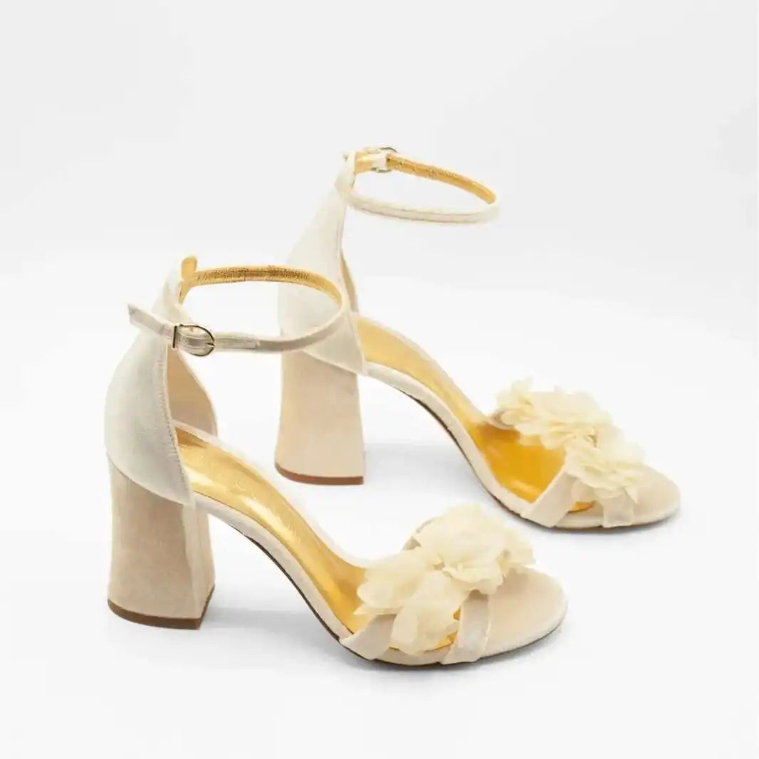 Bow tie ankle strap heel