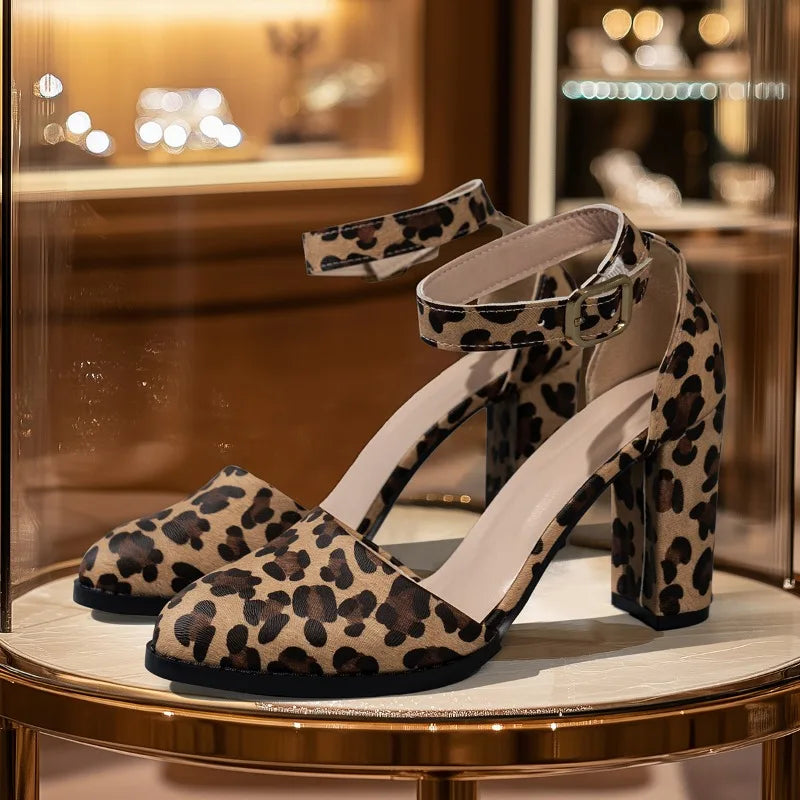 Animal print with ankle strap