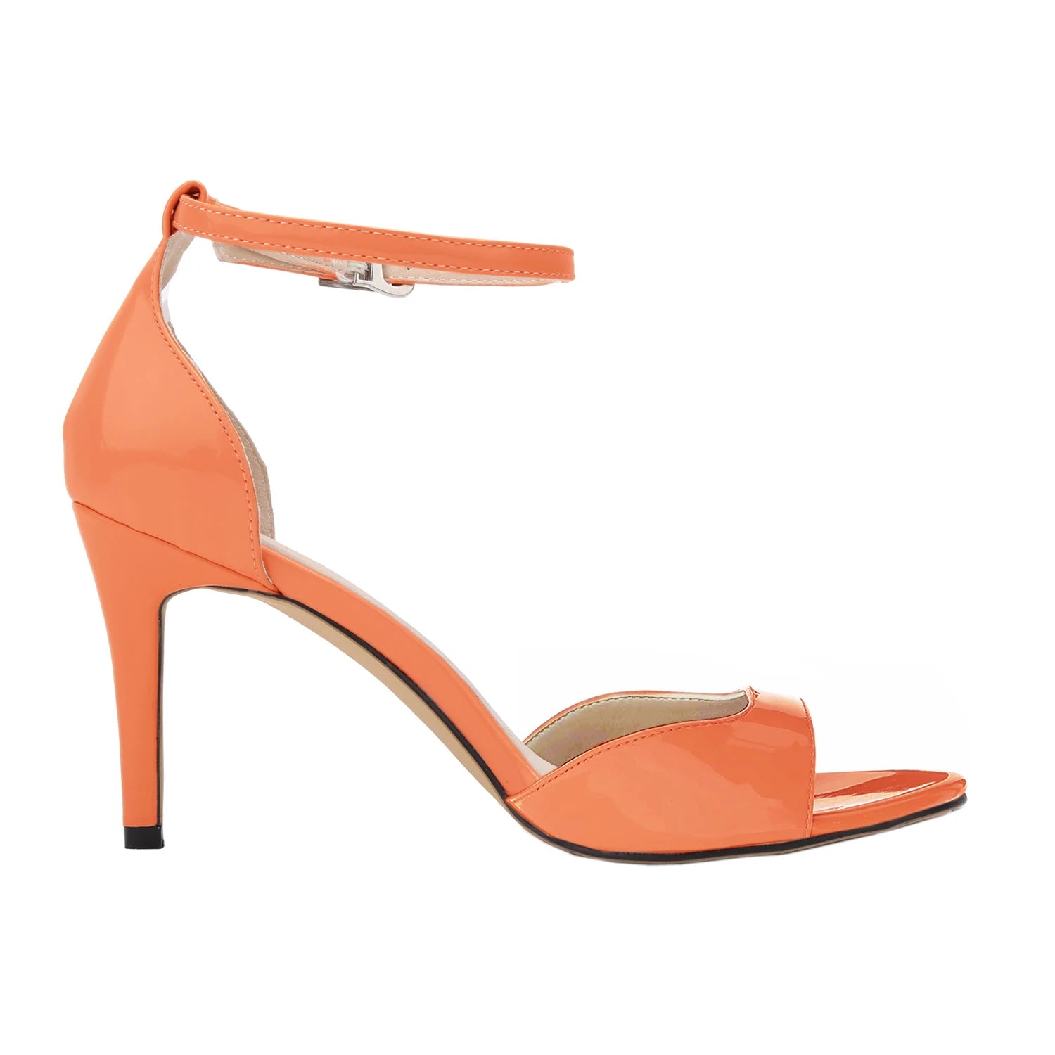 Cream high heel with ankle strap