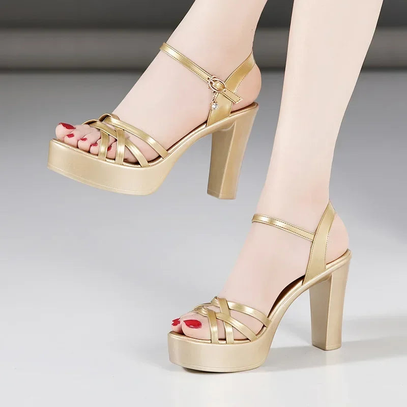 Colter ankle strap heel