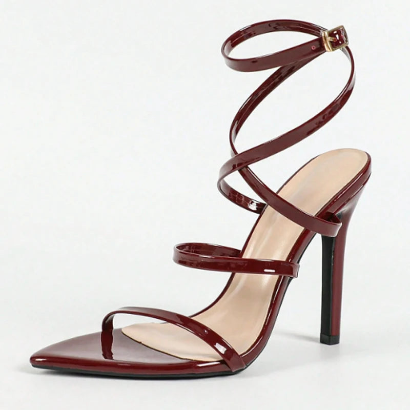 Ankle buckle strap heel