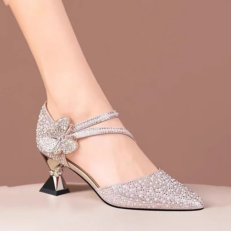 Ankle strap wedding shoes