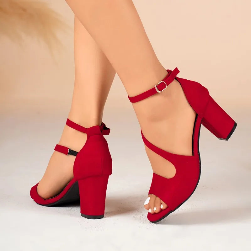 Heel with ankle strap open toe
