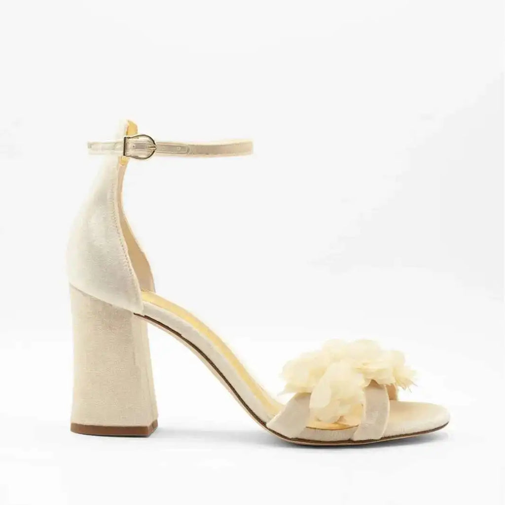 Bow tie ankle strap heel