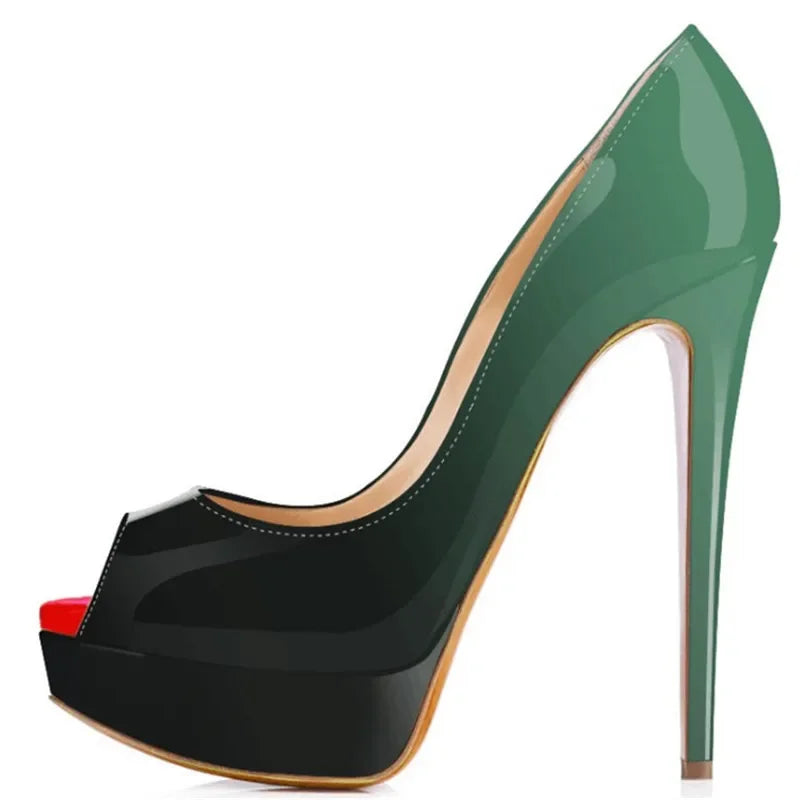 Ankle strap peep toe high heel