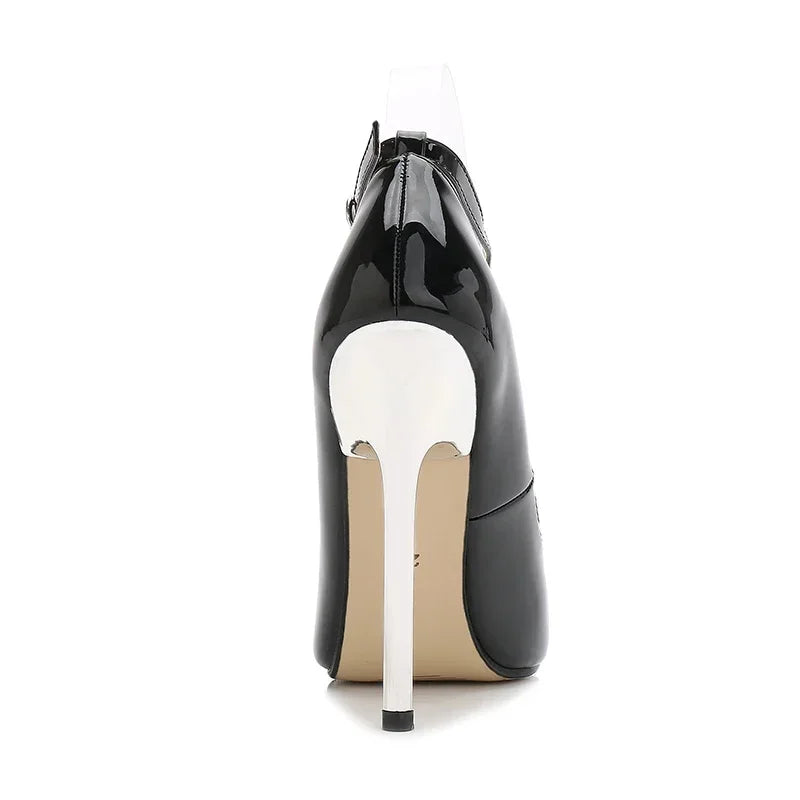 Black pump with ankle strap