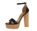 Cork ankle strap heel