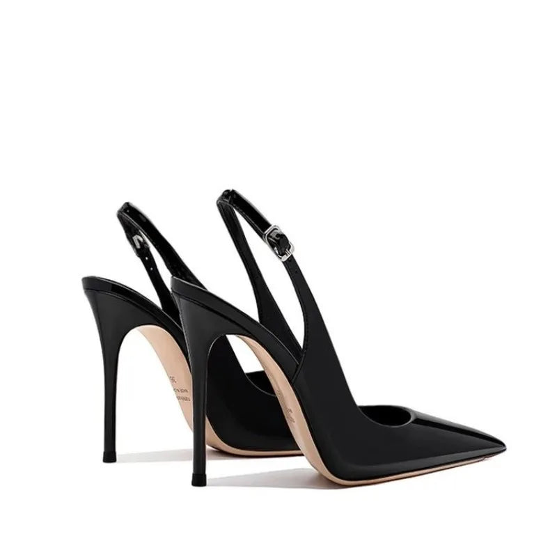 Slingback ankle strap heel