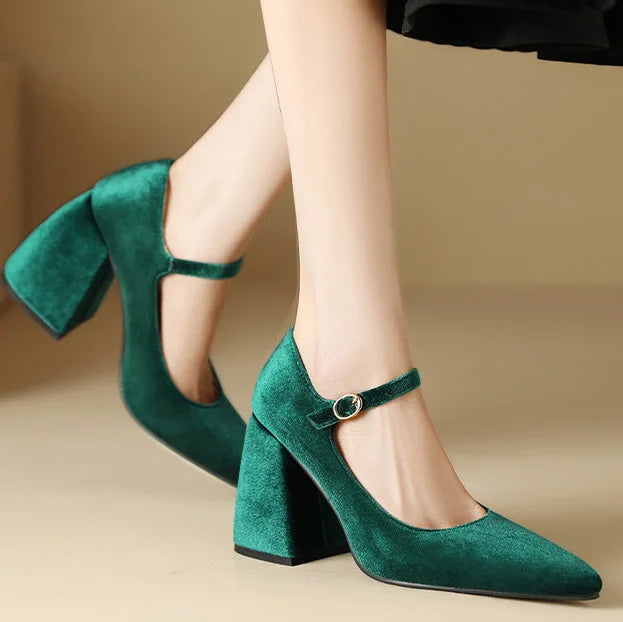 Emerald green ankle strap