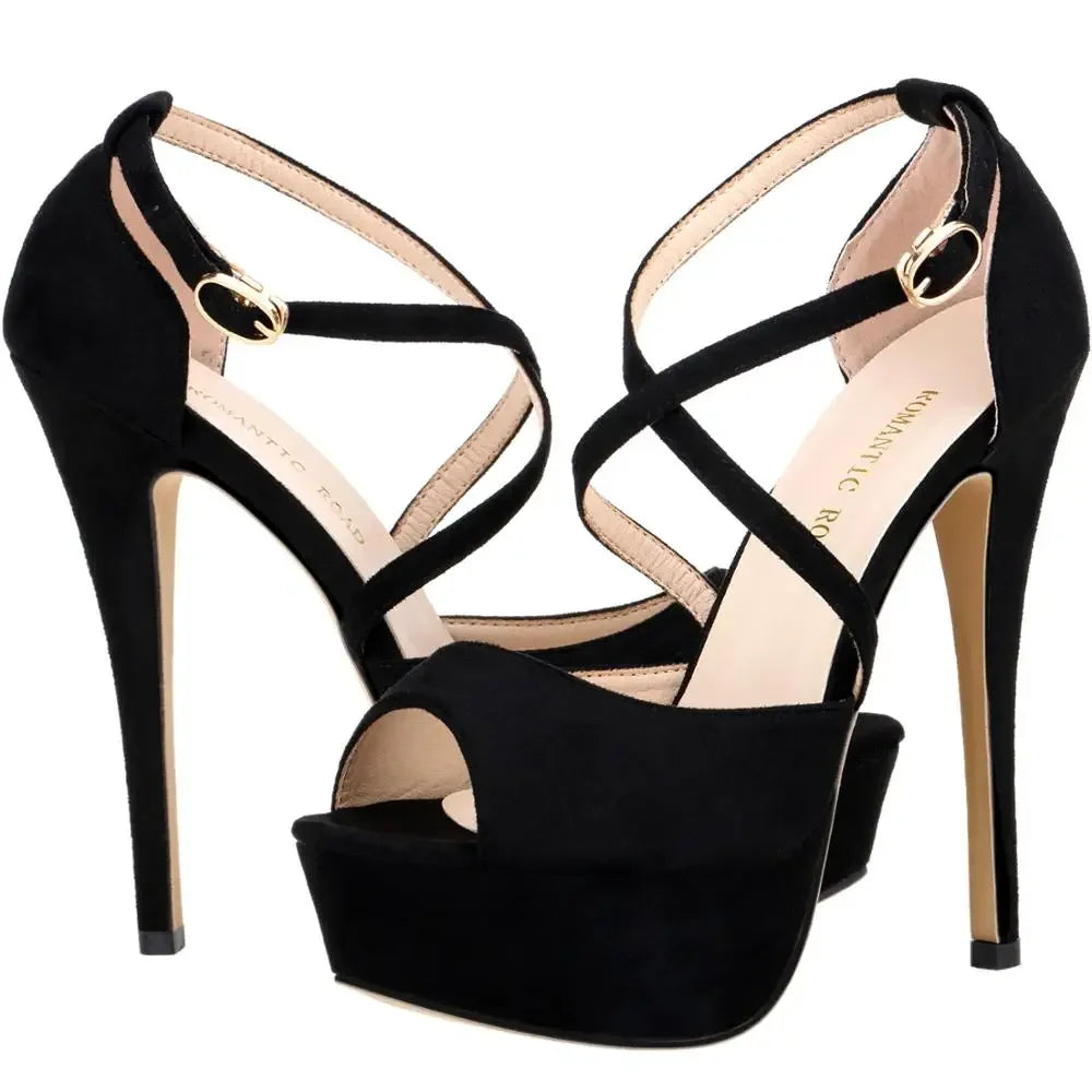 Turquoise ankle strap heel