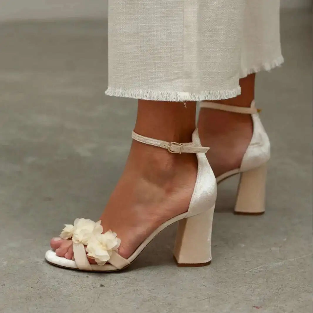 Bow tie ankle strap heel