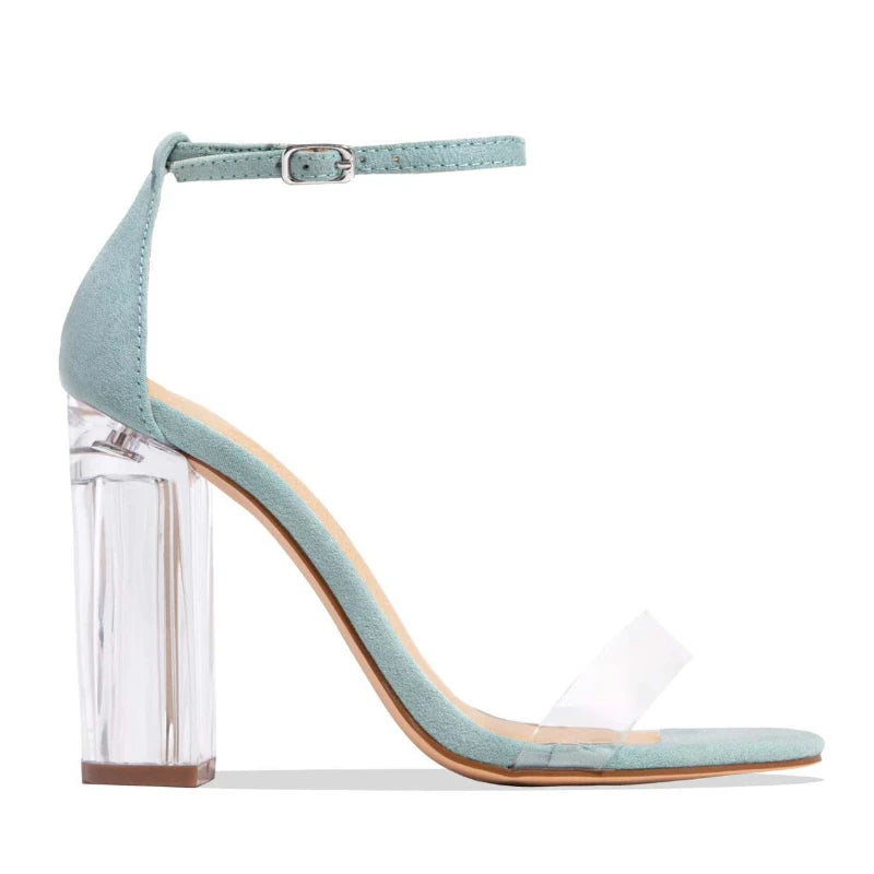 Ankle strap heel perspex
