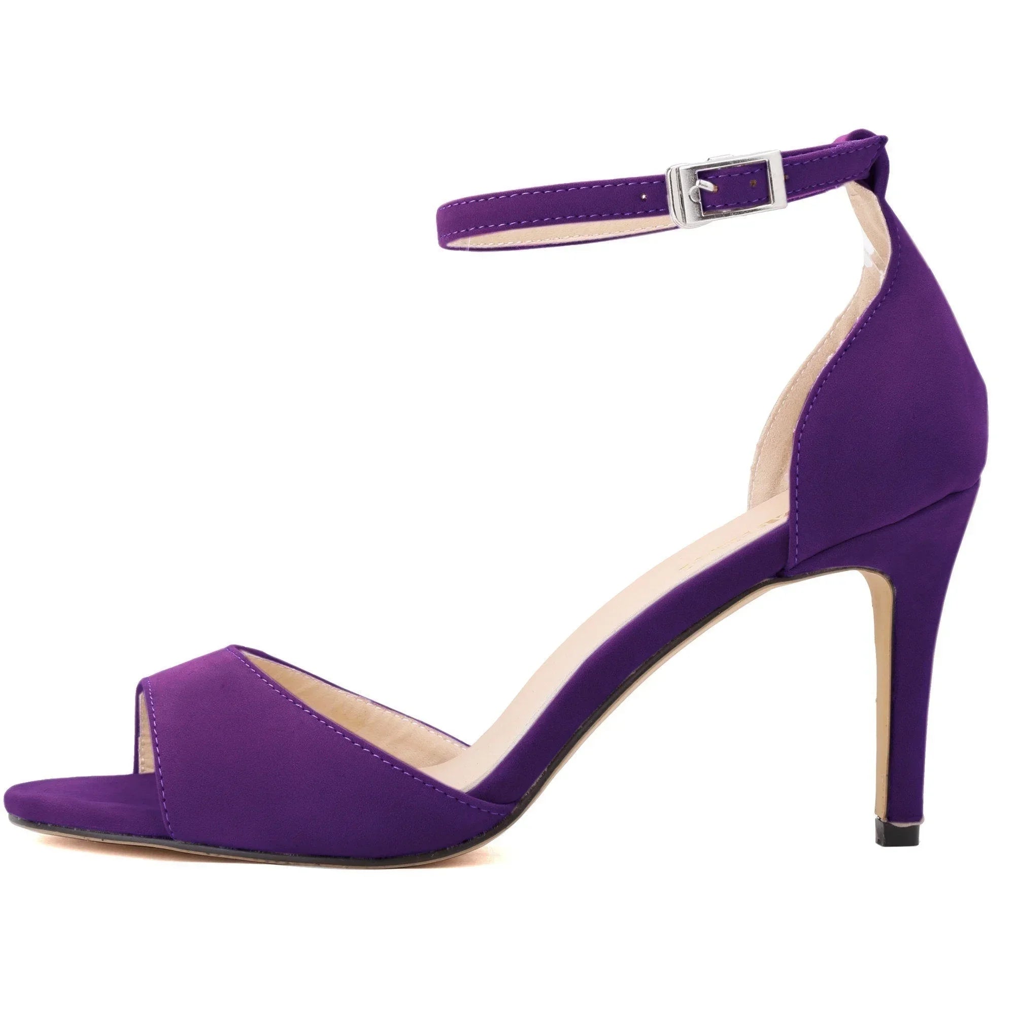 Fuchsia ankle strap heel