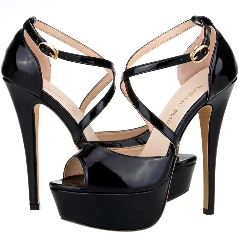 Turquoise ankle strap heel