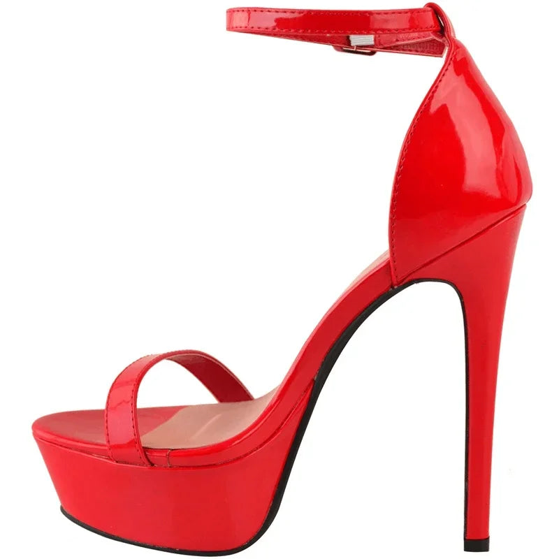 Red high heel with ankle strap