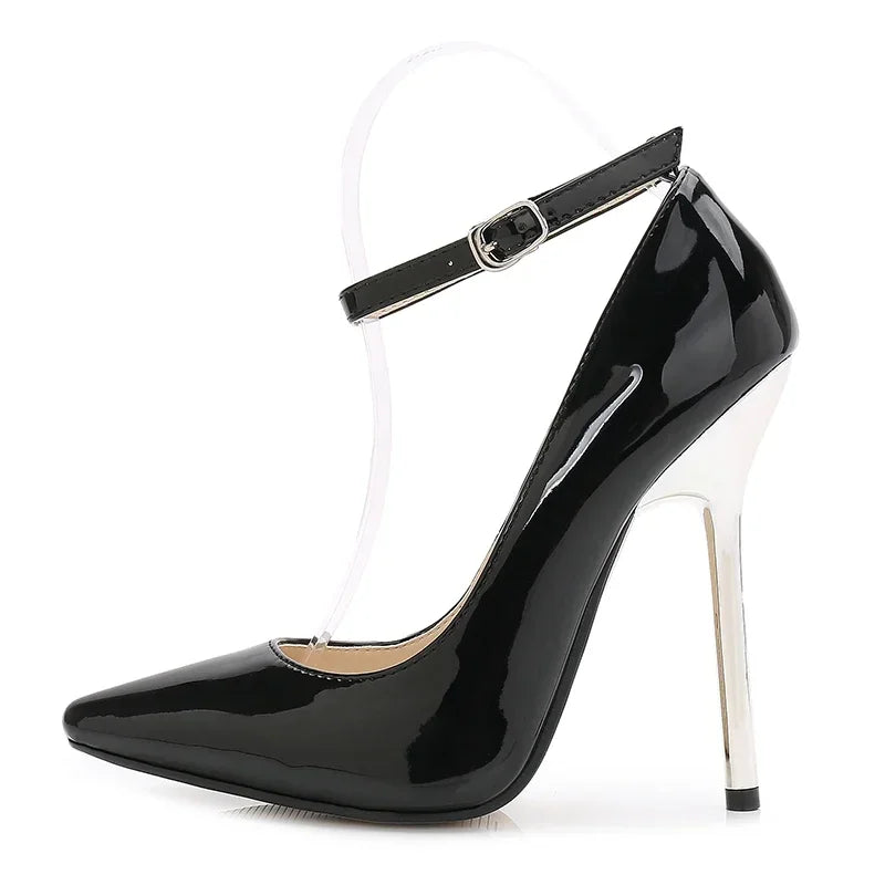 Black pump with ankle strap