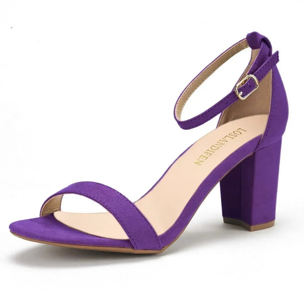 Green heel with ankle strap