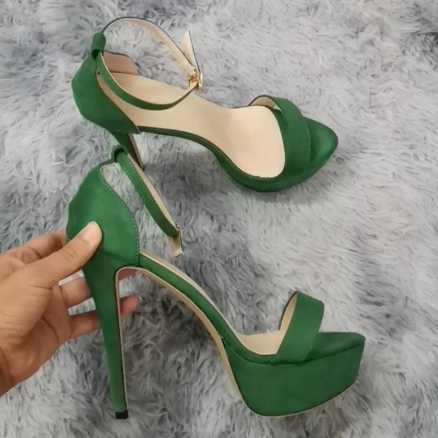 Pink ankle strap high heel