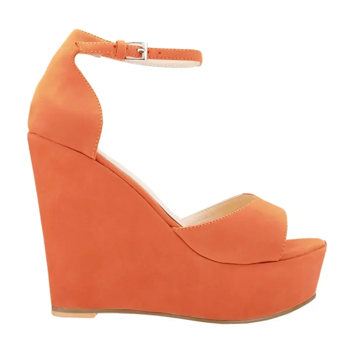 Nude ankle strap heel