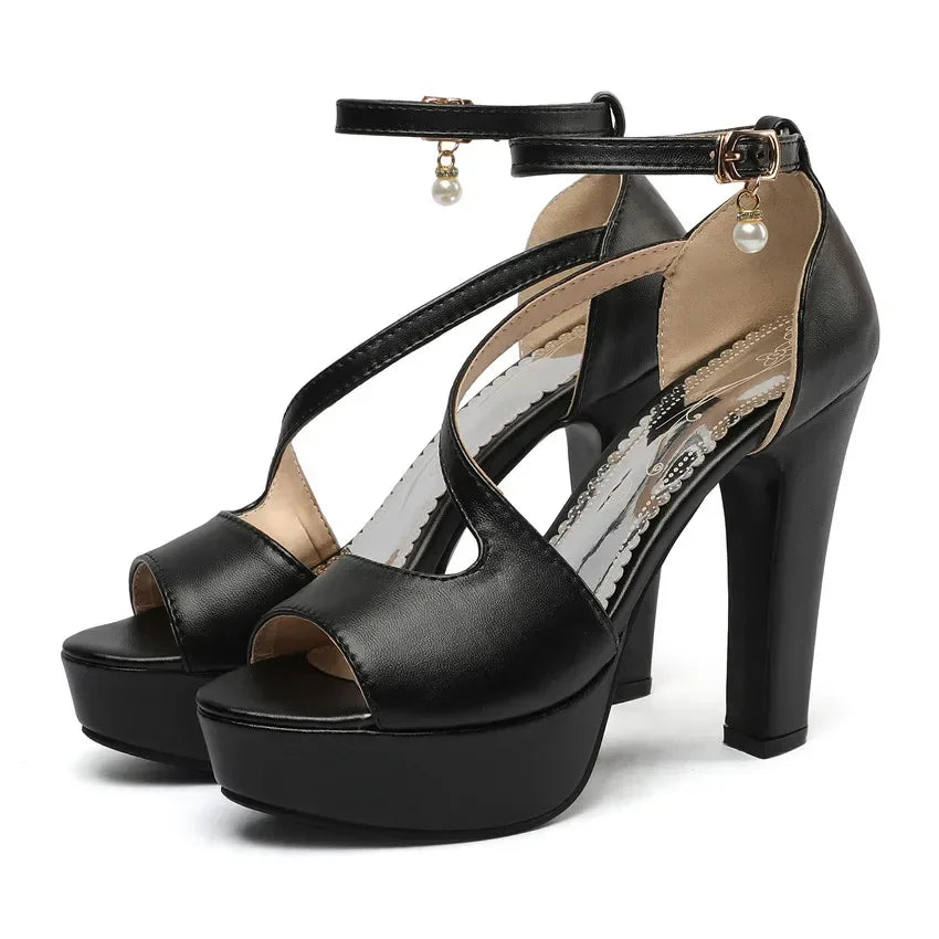 Yellow ankle strap heel