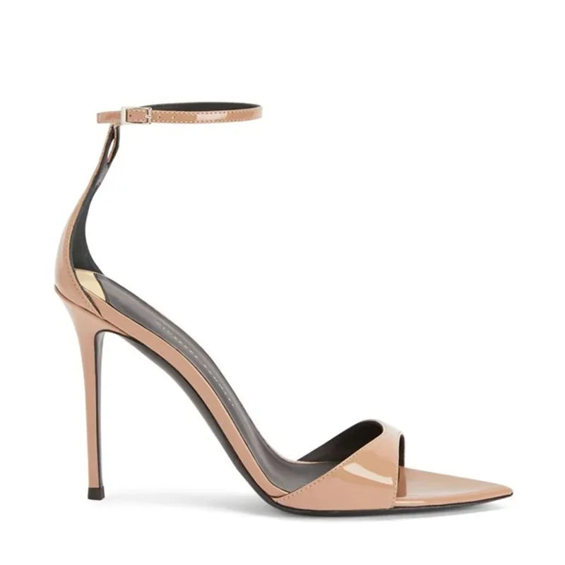 Bow ankle strap heel