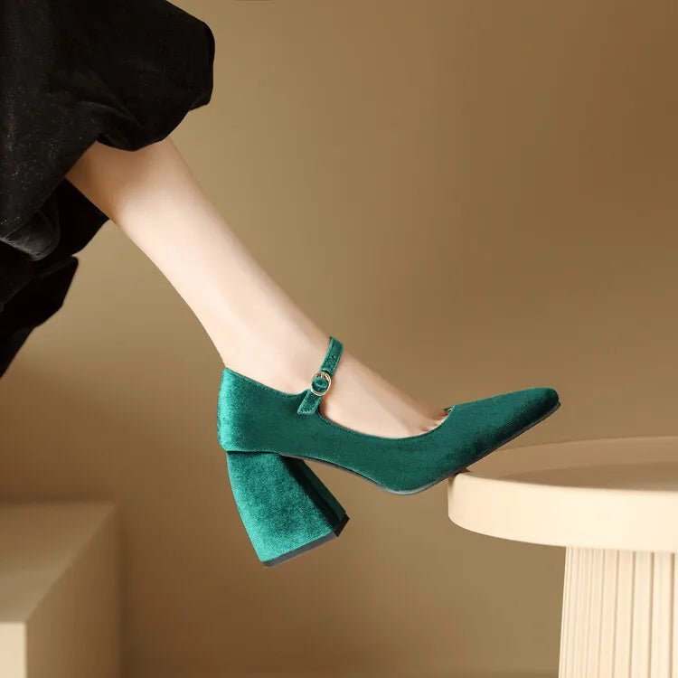 Emerald green ankle strap