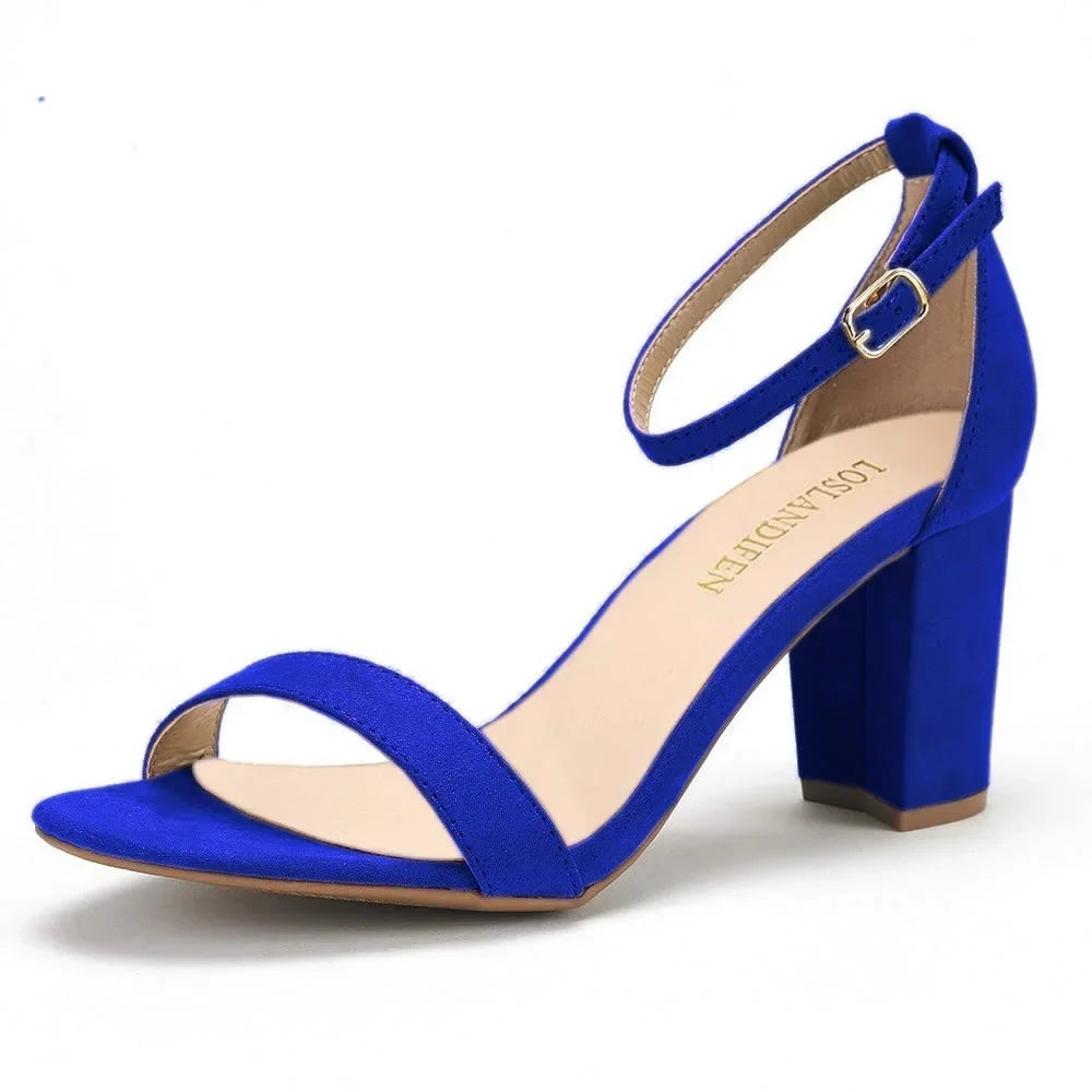 Green heel with ankle strap