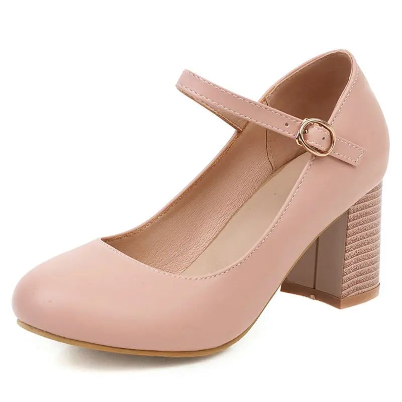 Beige closed toe with ankle strap heel