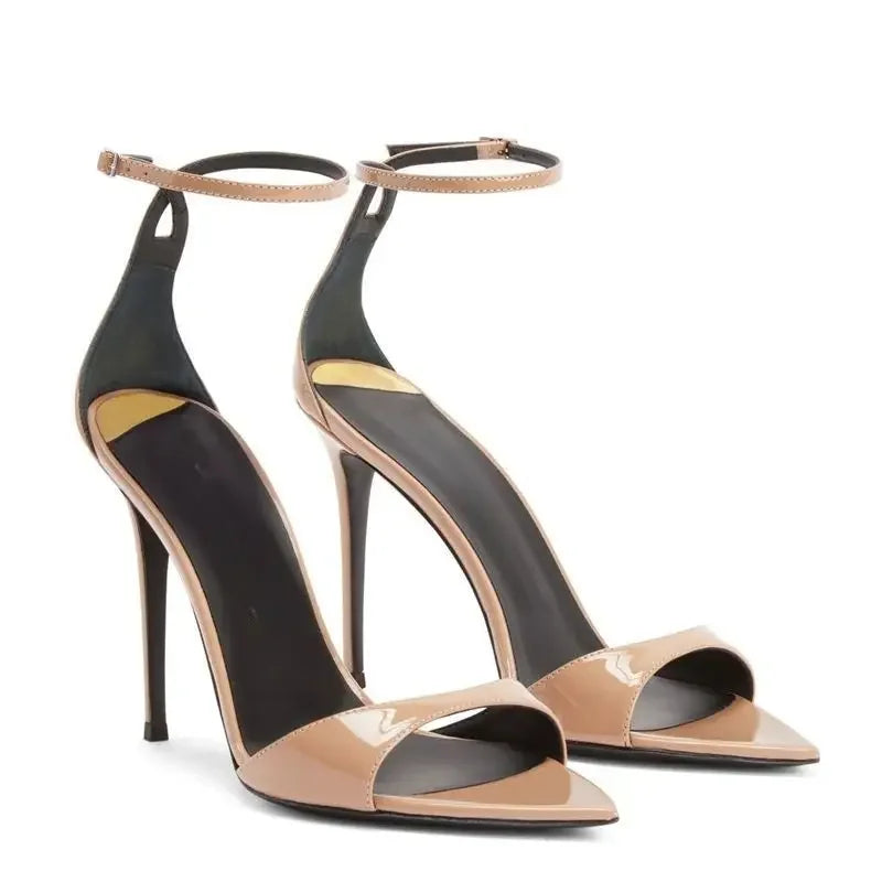 Bow ankle strap heel