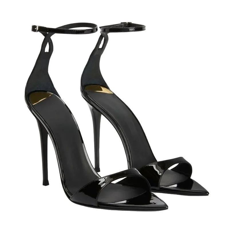 Bow ankle strap heel