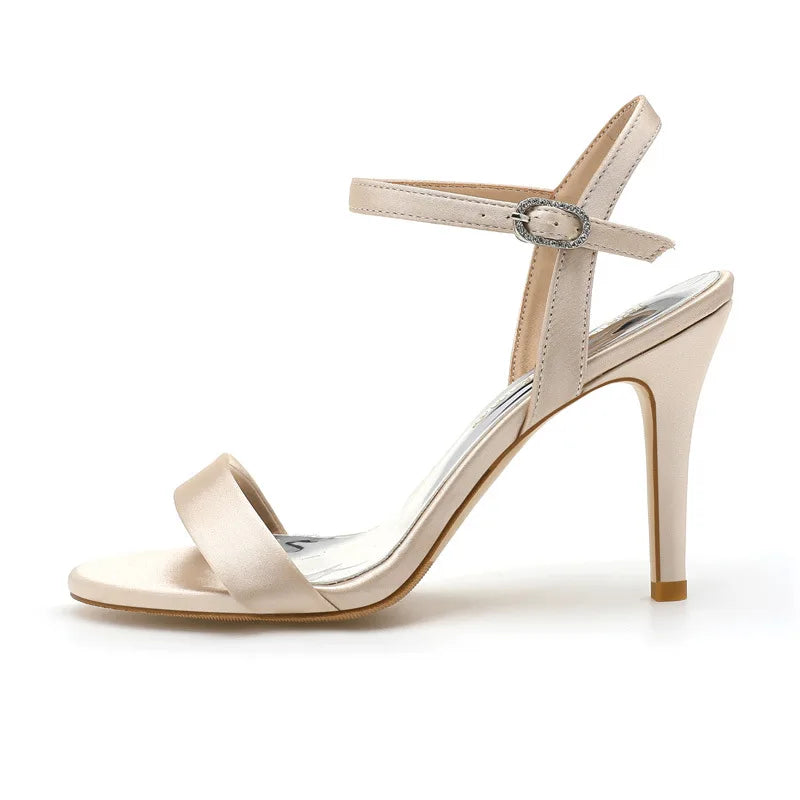 Champagne ankle strap heel